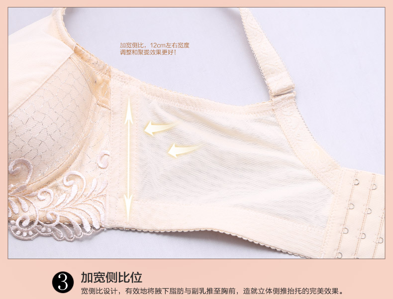 梦<em>芭蒂</em> 秋新款聚拢<em>文胸</em>暗影浮<em>香</em>蕾丝刺绣小胸