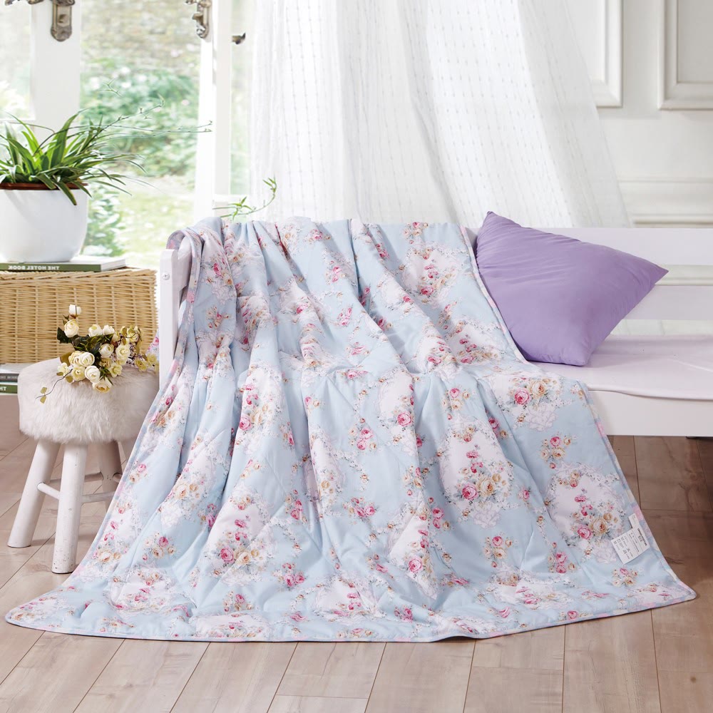 可欣紫媚花香夏凉被子,采用韩香棉,舒适柔软,150*200