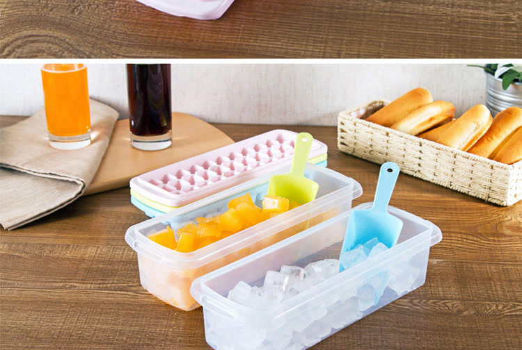 家用创意冰格 制冰机家用 冰块盒 冰箱制冰盒 diy制冰器 33格冰格冰铲